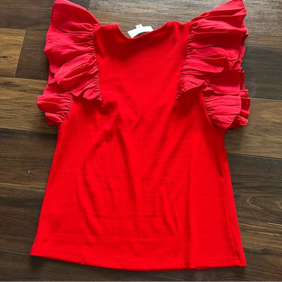 Tuckernuck Pomander Place Red Ribbed Top NWOT - Picture 3 of 7